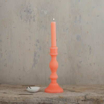 Candlestick Shaped Candle Coral Large