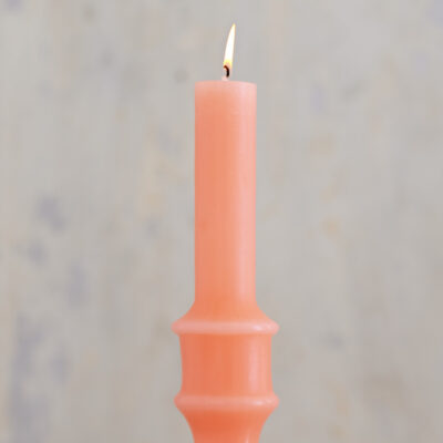 Candlestick Shaped Candle Coral Large