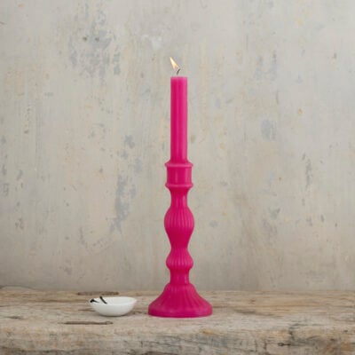 Candlestick Shaped Candle Fuchsia Large
