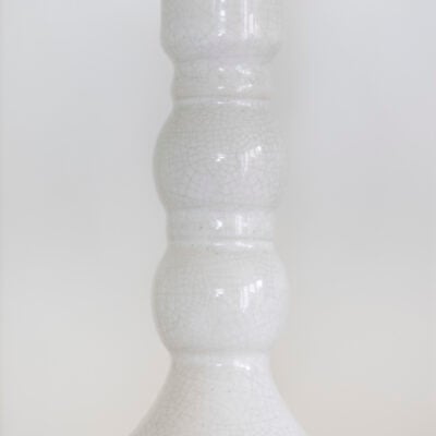 Candle Holder White Crackle Large