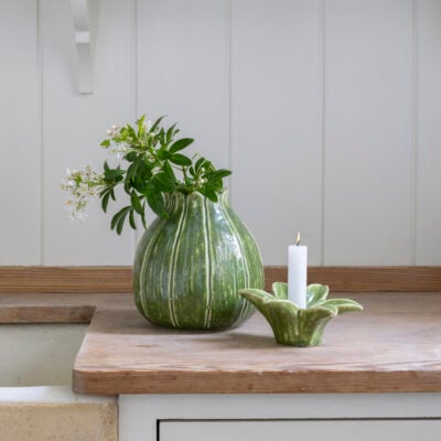 Candle Holder & Vase Duo St Kitts Green