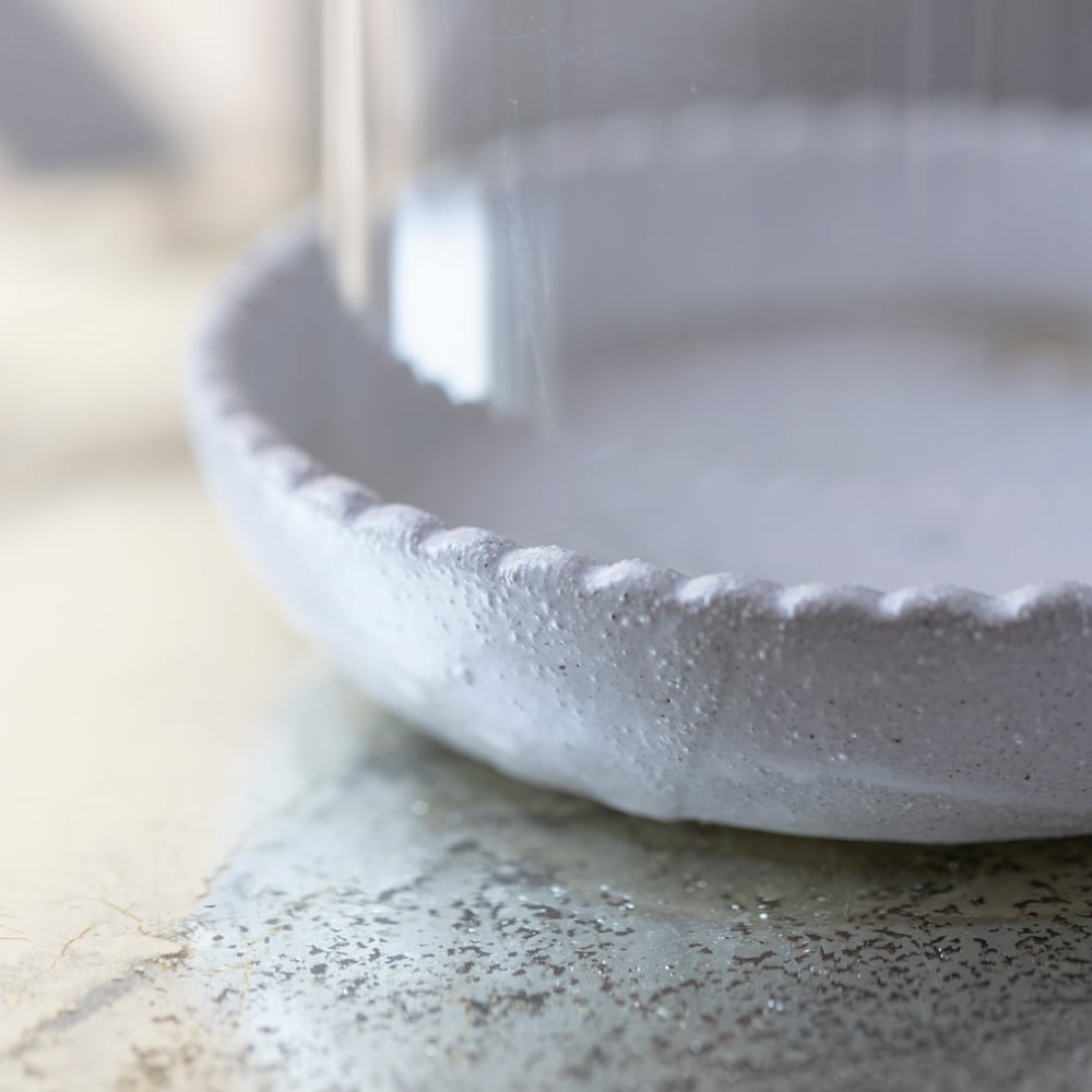 Lantern Scalloped Dish White