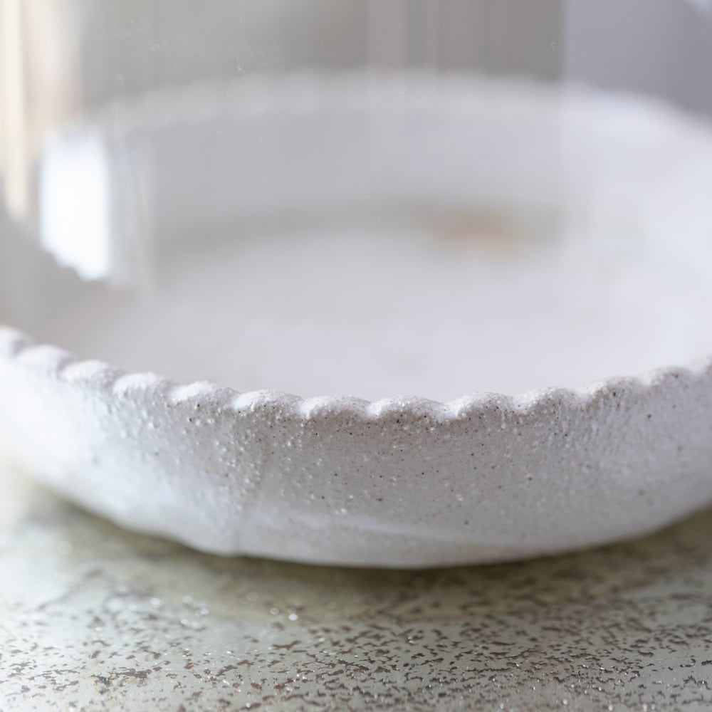 Lantern Scalloped Dish White