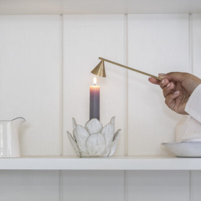 Candle Holder Petals White Small