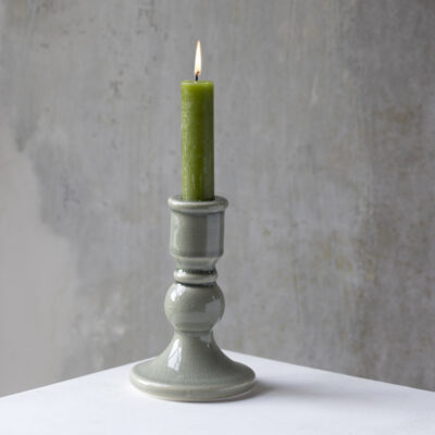 Candle Holder Romano Green Crackle Small