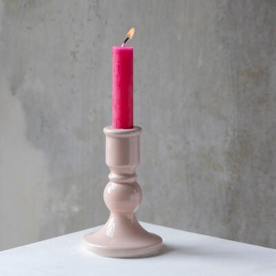 Candle Holder Blush Crackle Small