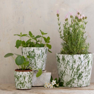 Mini Old Style Dutch Pot Green Splatter | Old Style Dutch Pot Green Splatter | Old Style Dutch Pot Green Splatter Large