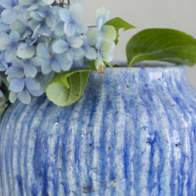 Ribbed Planter Cornflower Blue