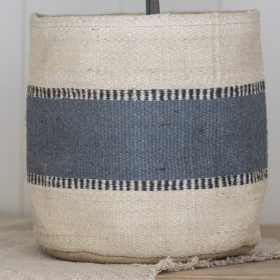 Jute Planter Lined Blue Stripe