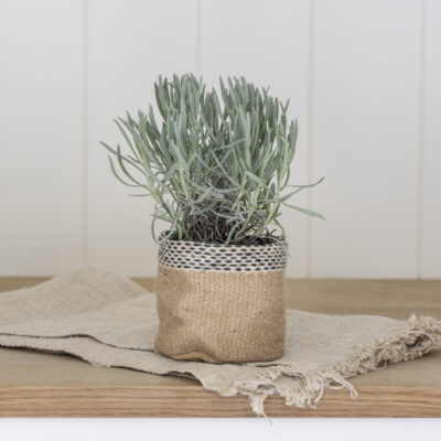 Jute Planter Lined Natural Small