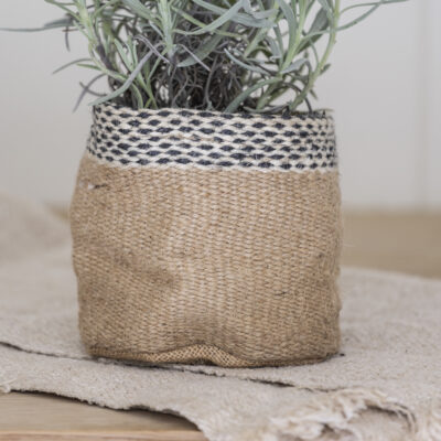 Jute Planter Lined Natural Small