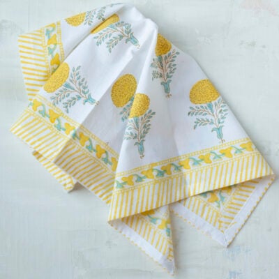 Lemon Cotton Hand Block Print Napkin