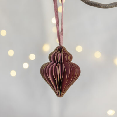 Honeycomb Decoration Lantern Rose & Wine