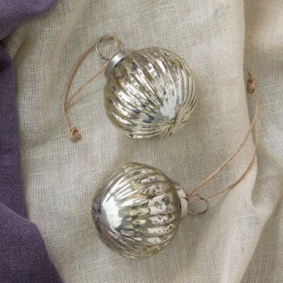 Mini Pumpkin Decoration Antique Silver