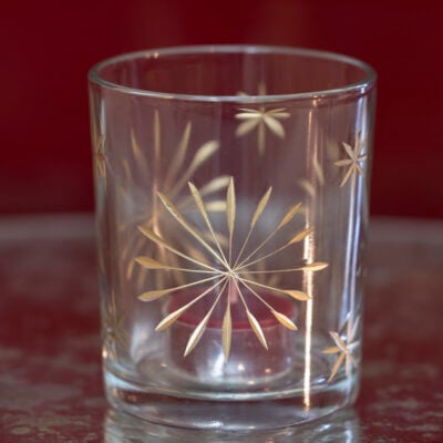 Etched Star Votive Clear Large