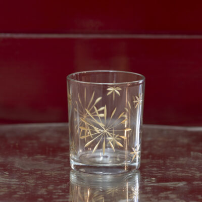 Etched Star Votive Clear Small