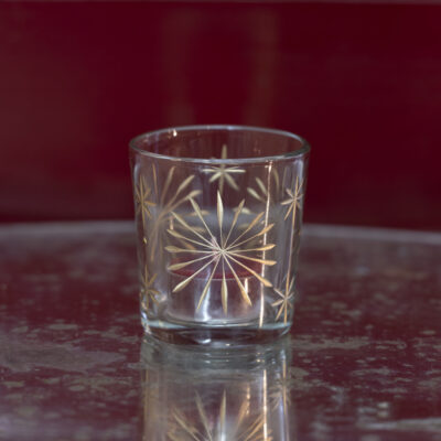 Etched Star Votive Clear Small