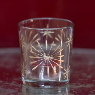 Etched Star Votive Clear Small