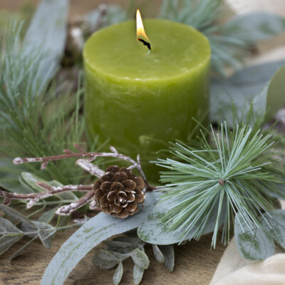 Foliage & Fircone Candle Ring