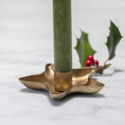 Star Candle Holder Antique Gold