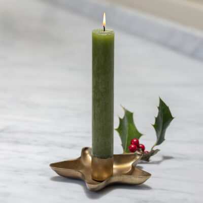 Star Candle Holder Antique Gold