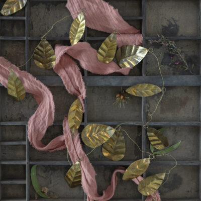 Golden Leaf Garland Christmas Decoration