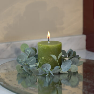 Frosted Eucalyptus Candle Ring