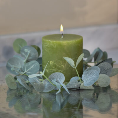 Frosted Eucalyptus Candle Ring