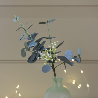 Eucalyptus & White Flower Sprig
