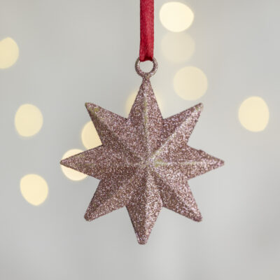 Pink Star Decoration Glitter Small