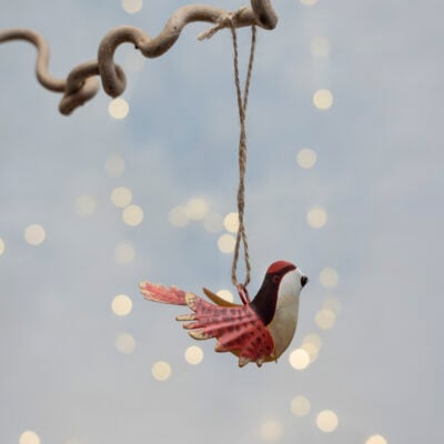 Decorative Hanging Bird Decoration Red