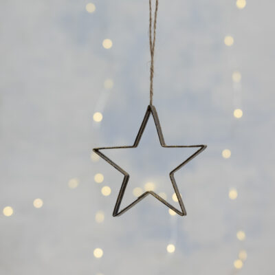 Hanging Star Decoration Antique Gold Small