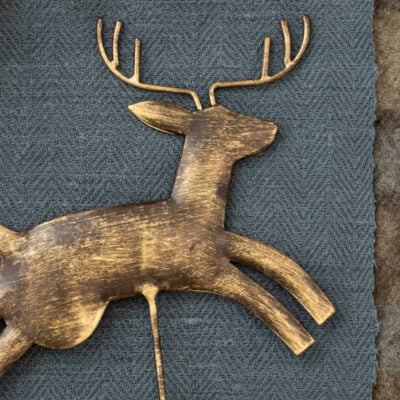 Reindeer Tree Topper Antique Gold