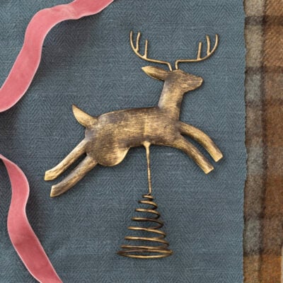 Reindeer Tree Topper Antique Gold