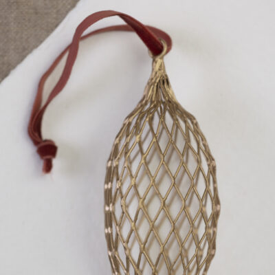 Intricate Teardrop Hanging Decoration on Velvet Ribbon