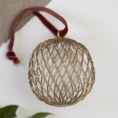 Intricate Round Hanging Decoration on Velvet Ribbon