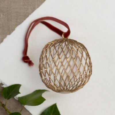 Intricate Round Hanging Decoration on Velvet Ribbon