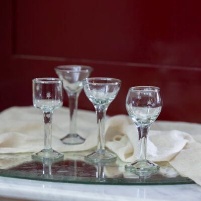 Liqueur Glasses with Etched Stars Set of 4