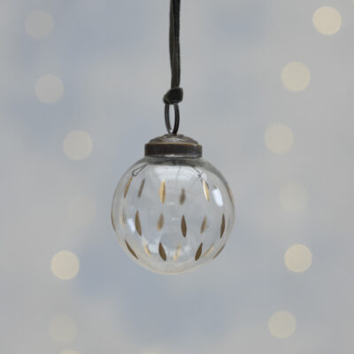 Gold Etched Dash Decoration Round on Velvet Ribbon
