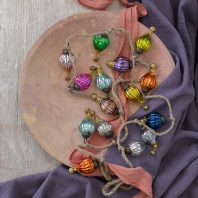 Mini Bell Lantern Garland on Jute Rope