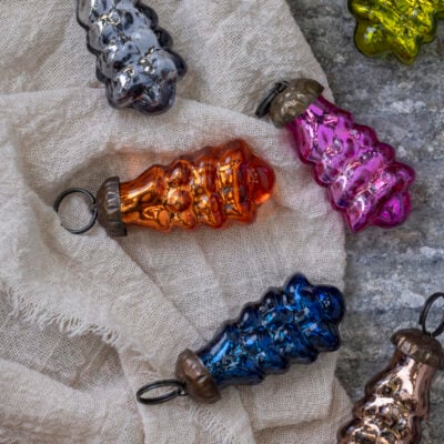 Mini Tree Decorations Assorted Colours Bag of 9