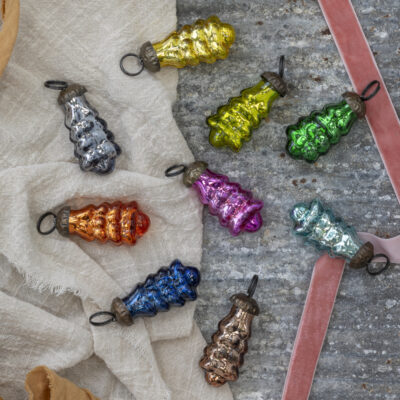 Mini Tree Decorations Assorted Colours Bag of 9