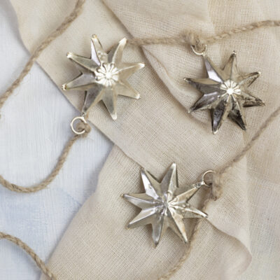 Decorative Star Garland Antique Silver