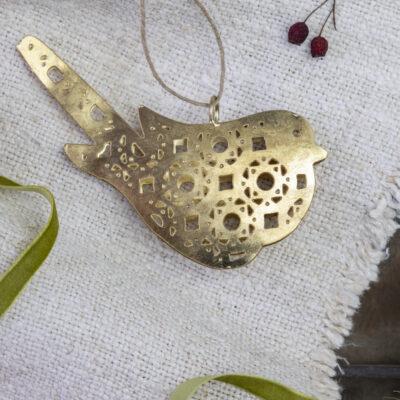Bird Hanging Decoration Gold