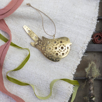 Bird Hanging Decoration Gold