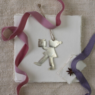Boy Hanging Decoration Antique Silver