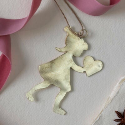 Girl Hanging Decoration Antique Silver