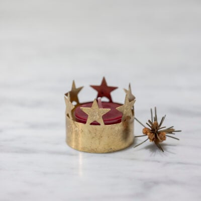 Star Tea-light Votive Antique Gold