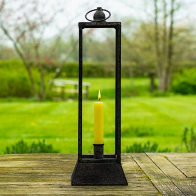 Metal Dinner Candle Holder Antique Brown