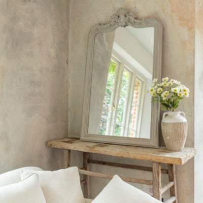 Ornate Mirror Antique Grey